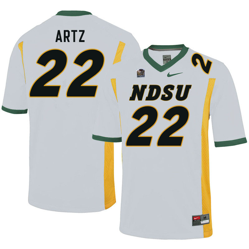 Men #22 Hudson Artz North Dakota State Bison College Football Jerseys Stitched-White